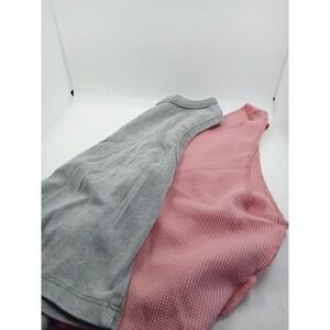Lot of 2 Womens Medium Tanks Altard State Open Back Grey AE Pink Mixed Thermal